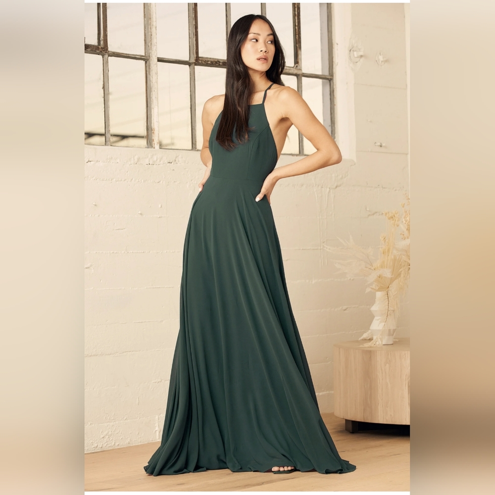 Lulus green cross back maxi dress